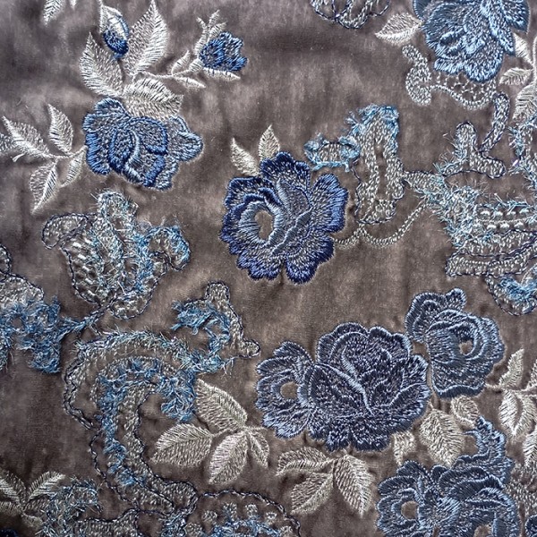 FA-1234 - Σιφόν Βελούδο Κεντημένο Μπορντούρα