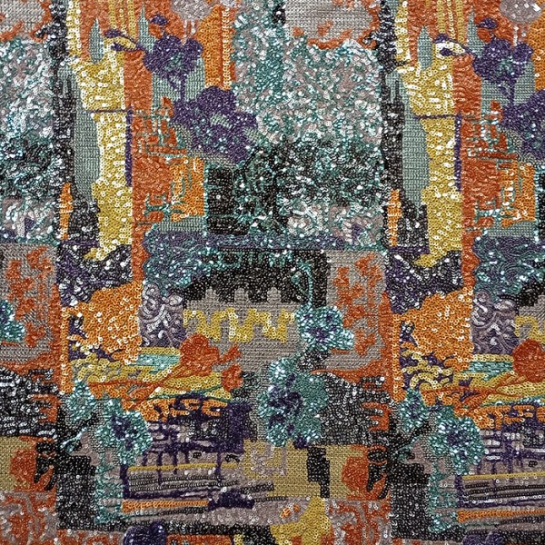 RI-1210 - Τούλι Κεντημένο με Παγιέτα