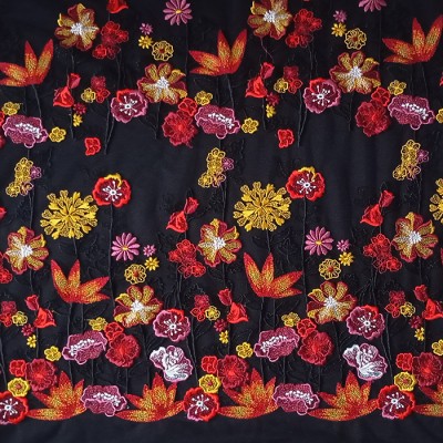 RI-1212 - Τούλι Κεντημένο Μπορντούρα