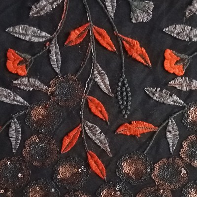 RI-1217 - Τούλι Κεντημένο με Παγιέτα